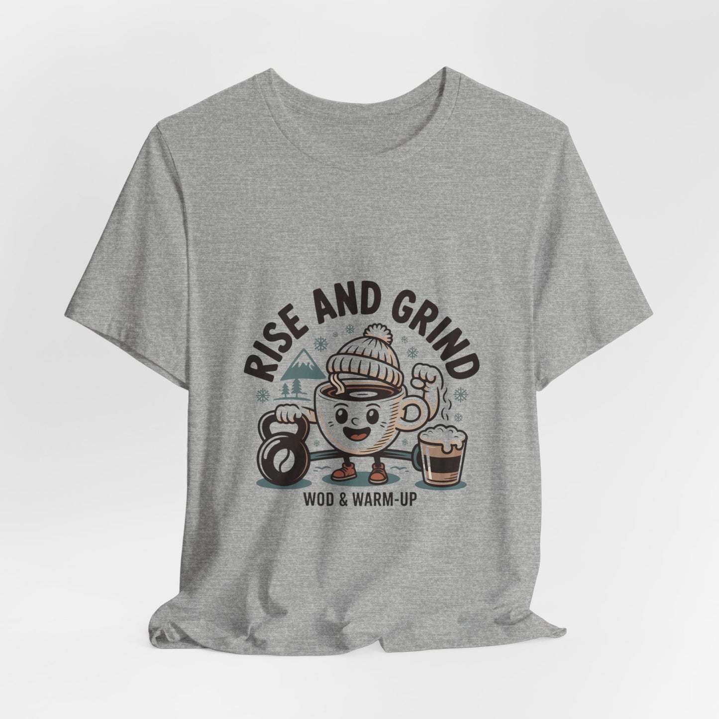 Rise and Grind Coffee Cartoon Tee |