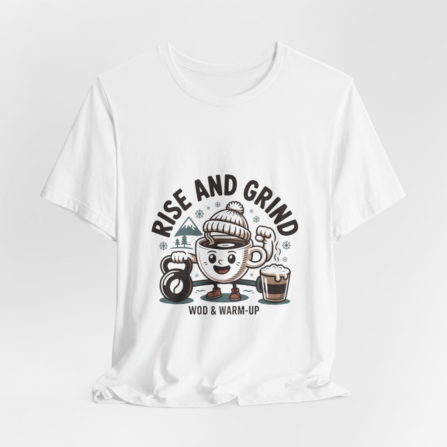 Rise and Grind Coffee Cartoon Tee |