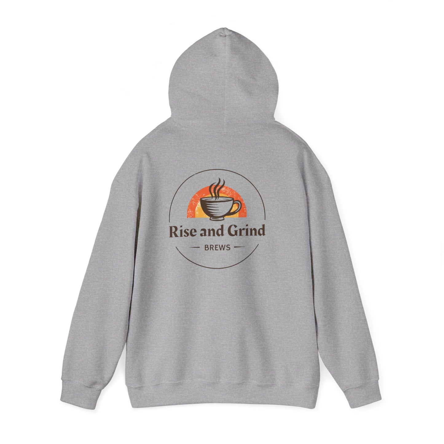 Coffee Hustle Hoodie — "Fuel Your Ambition" Front & "Rise and Grind Brews" Back