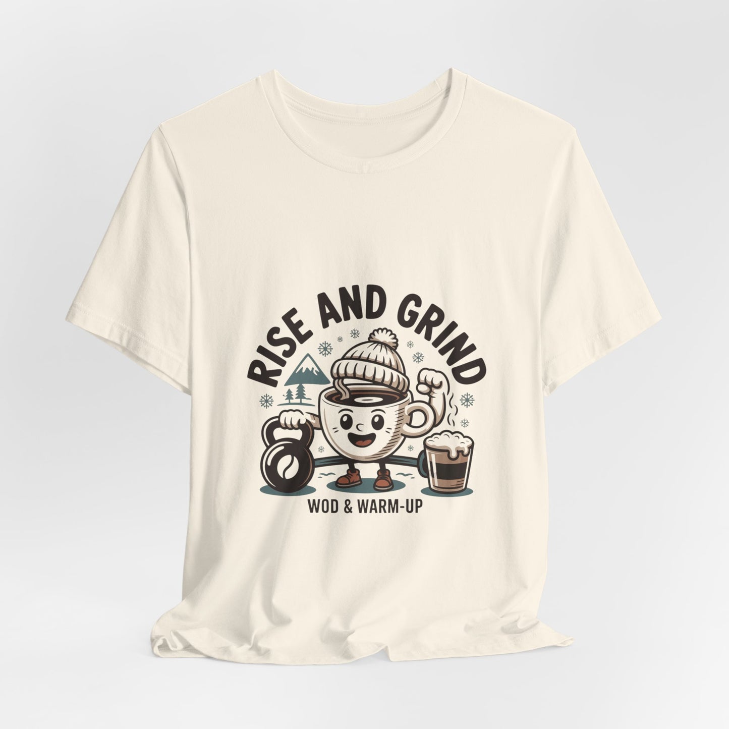 Rise and Grind Coffee Cartoon Tee |