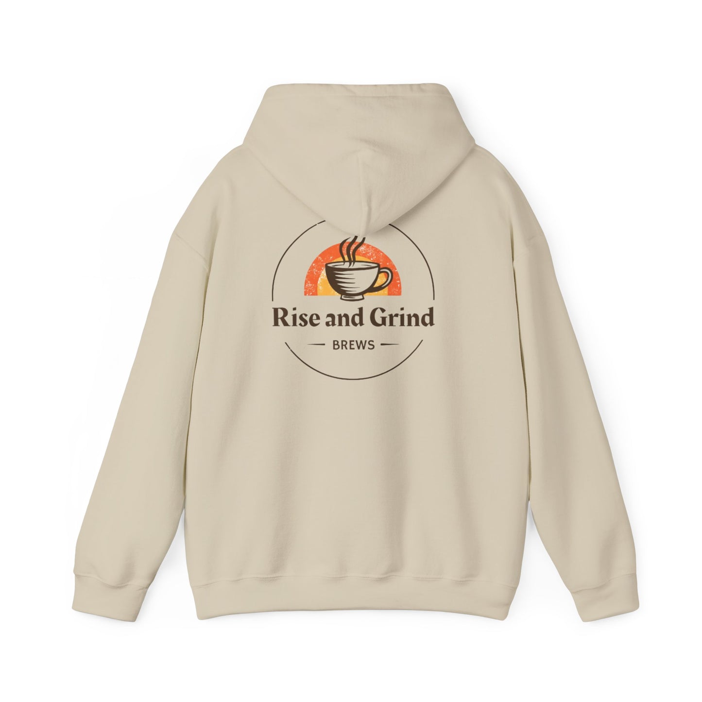 Coffee Hustle Hoodie — "Fuel Your Ambition" Front & "Rise and Grind Brews" Back